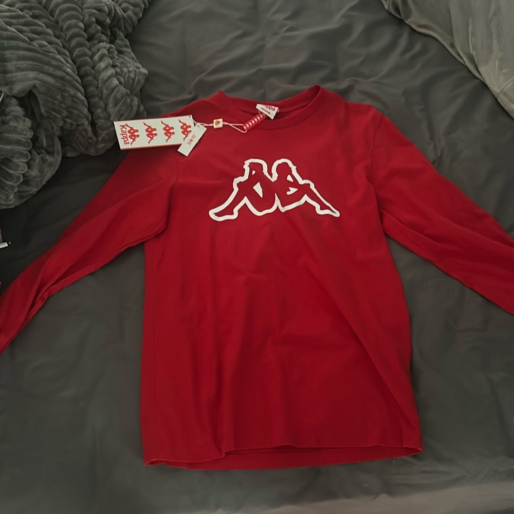 kappa long sleeve tee,red, size Medium